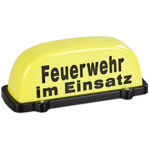 PACOTEX Dachaufsetzer City Feuerwehr im Einsatz Dachzeichen Dachschild gelb unbeleuchtet