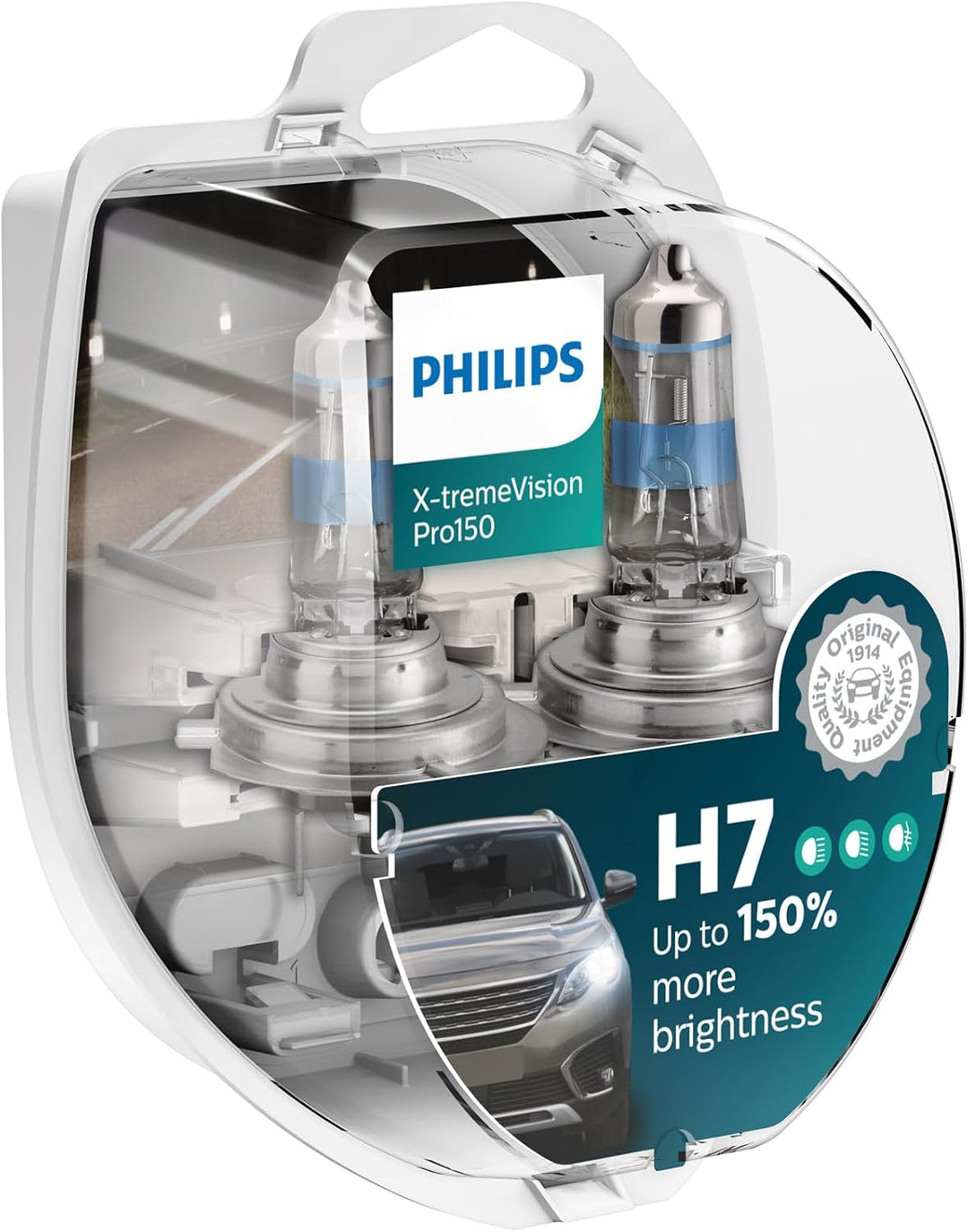 Philips X-tremeVision Pro150 H7 Scheinwerferlampe +150%, Doppelset, 569428, Twin box Twin box H7