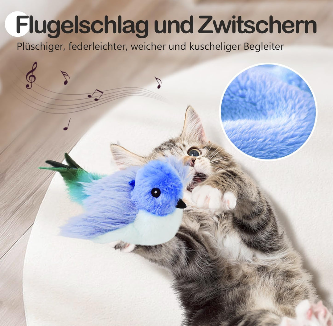 Migipaws Katzenspielzeug, elektrisches interaktives Katzenspielzeug,echte Flattern und Zwitschern wi