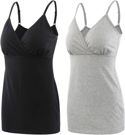 COLOMI Still-Tanktops für Mutterschaft Unterhemden für Schwangere BH zum Stillen Basic Camisole M Bl