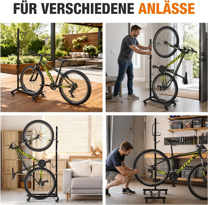Fahrradständer Vertikal mit Feststellrollen, ohne Bohren 1 Stück, 1 Stück