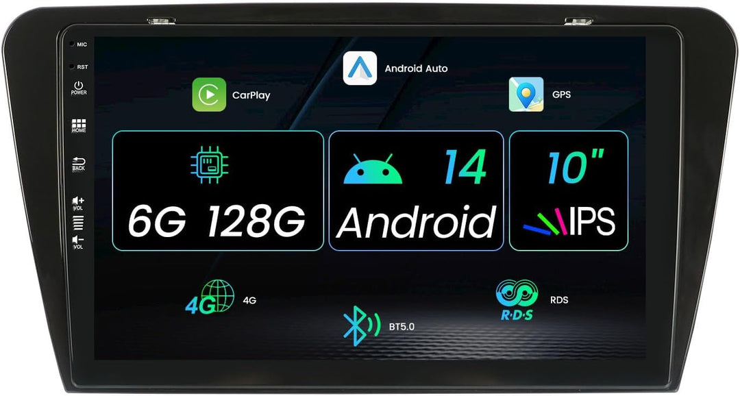 10 Zoll Android 12 Autoradio Für Skoda Octavia 3 A7 2013-2018, GPS Radio mit Navi Carplay Android Au