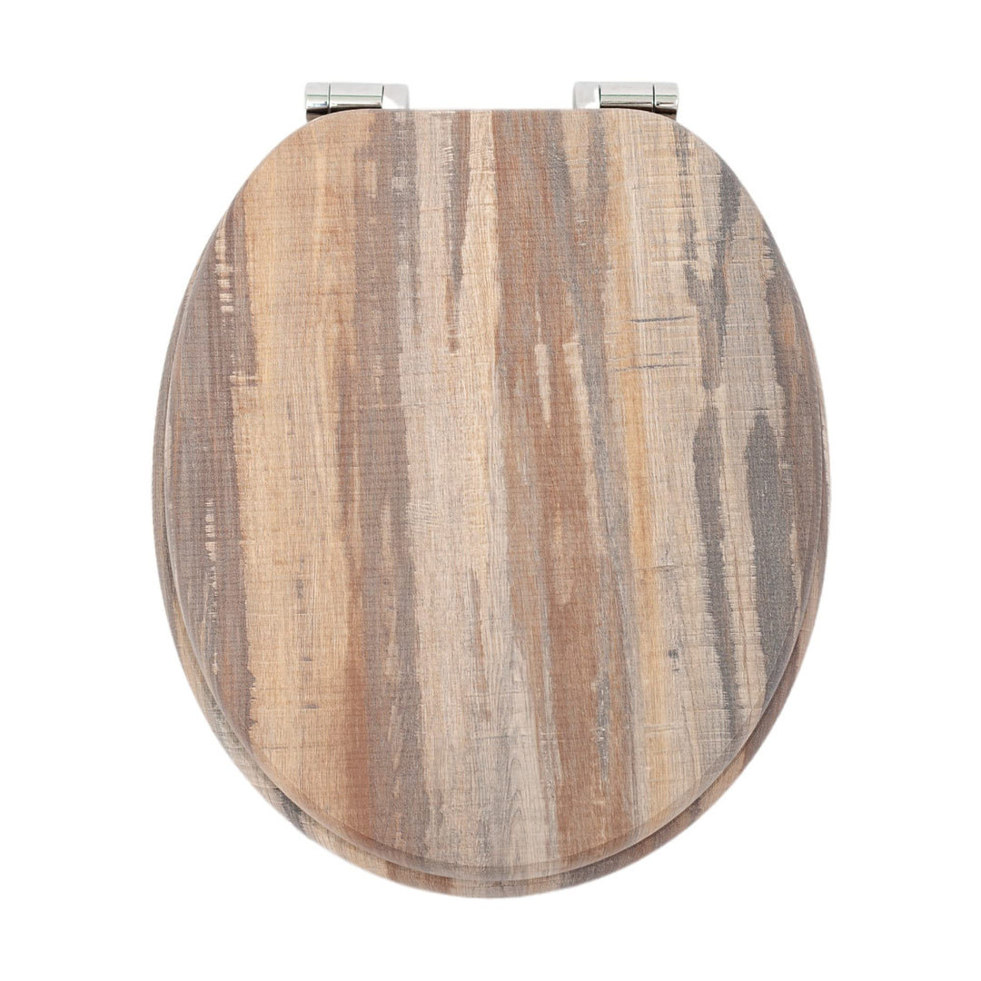 SAINOS,WC Sitz mit Absenkautomatik,Toilettendeckel aus Holz,Stabile Qualität,Einfache Reinigung 002f
