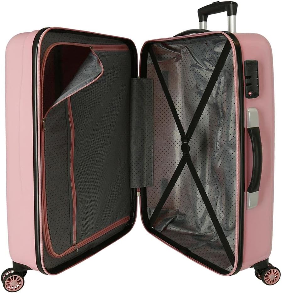 Pepe Jeans Carol Kofferset Rosa 55/68 cm starrer ABS-Kombinationsverschluss seitlich, 104 l, 6 kg, 4