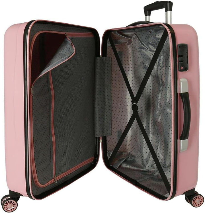 Pepe Jeans Holi Kofferset Rosa 55/68 cm Hartplastik ABS Kombinationsverschluss seitlich 104L 6 kg 4