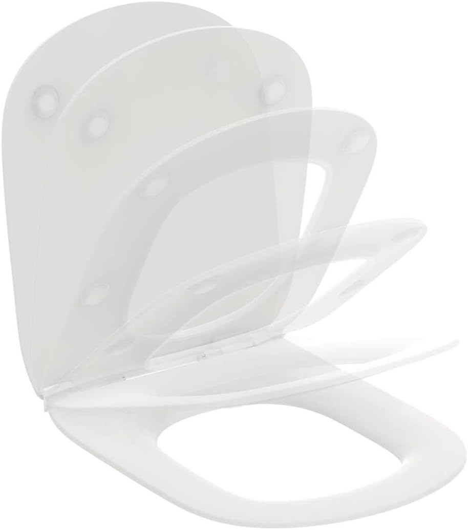 Ideal Standard T3527V1 TESI Schmaler Sitz mit Absenkautomatik, verchromt Weiss Matt, Weiss Matt