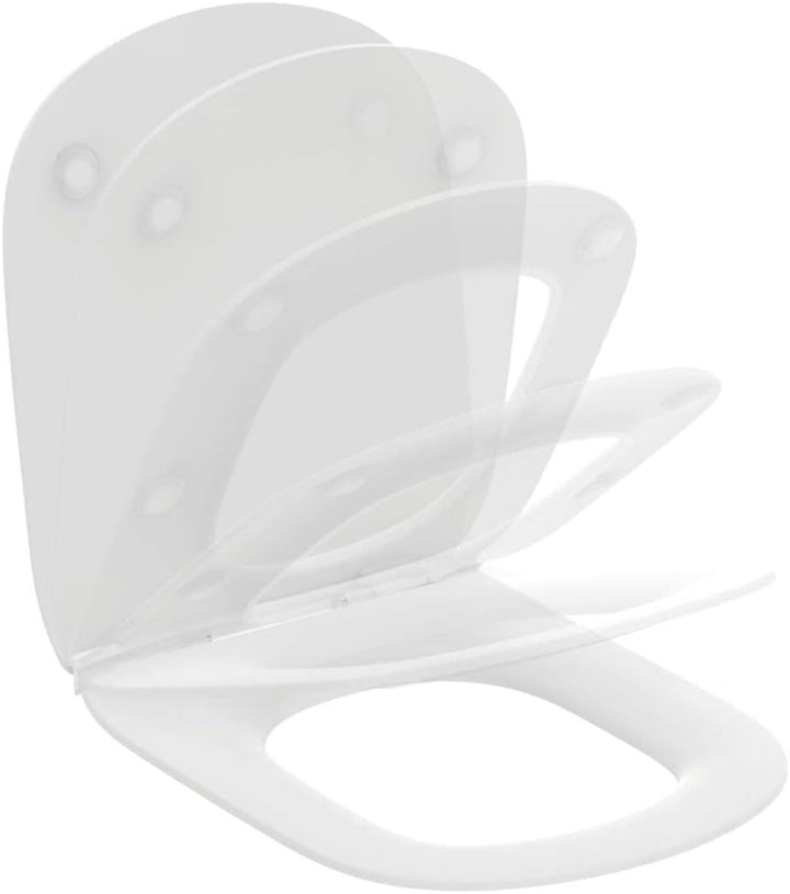 Ideal Standard T3527V1 TESI Schmaler Sitz mit Absenkautomatik, verchromt Weiss Matt, Weiss Matt