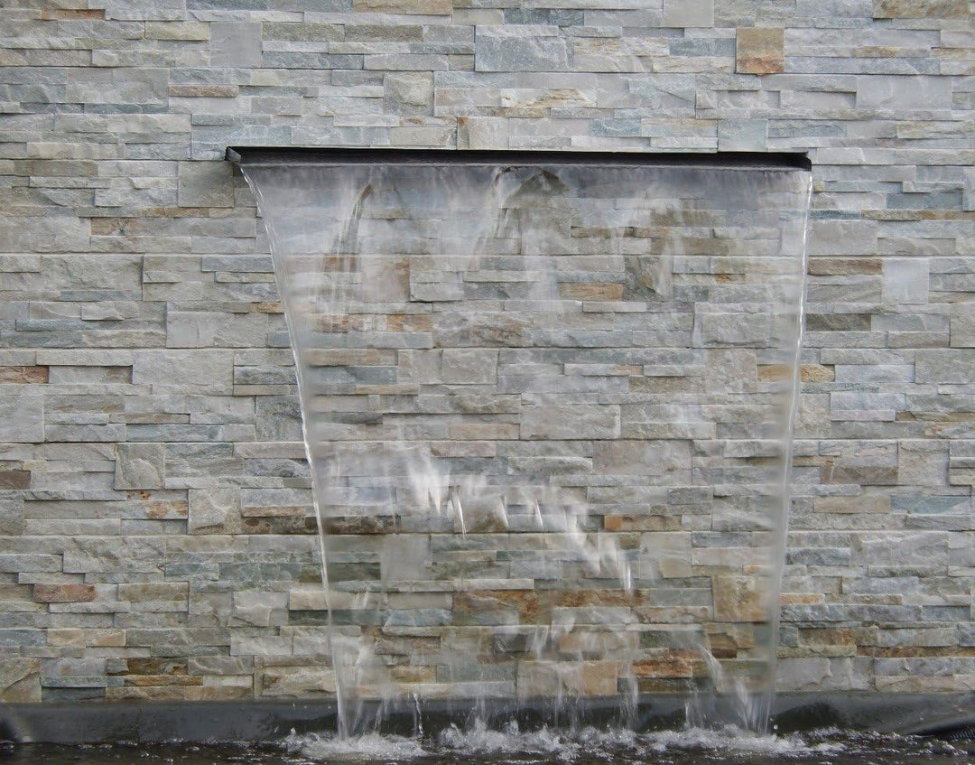 garten-wohnambiente Wasserfall 45 cm incl. LED-Beleuchtung aus Edelstahl poliert Wasserauslauf