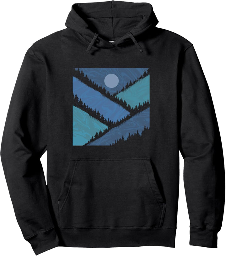 Minimalistisches Berg Design für Wanderer Pullover Hoodie