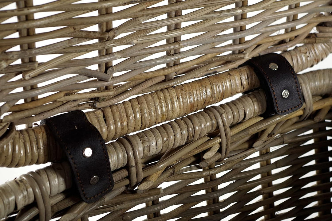Kobolo Universalkorb Aufbewahrungskorb Wäschebehälter Rattankorb - Rattan - Grau