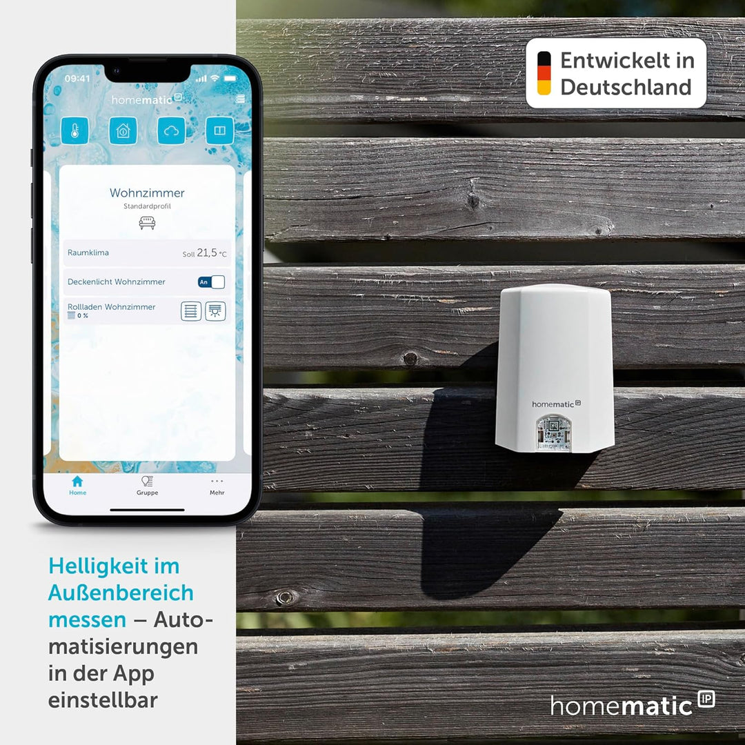 Homematic IP Smart Home Lichtsensor – aussen, Zubehör für Ihr Homematic IP Smart Home, misst Helligk