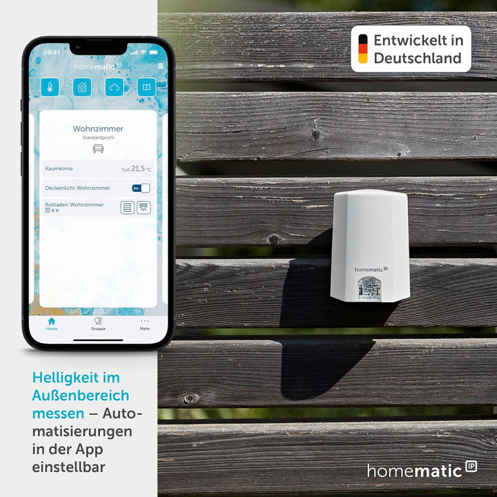 Homematic IP Smart Home Lichtsensor – aussen, Zubehör für Ihr Homematic IP Smart Home, misst Helligk