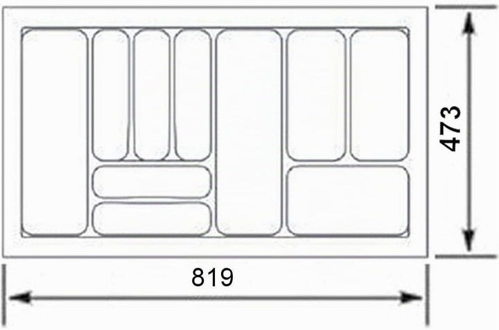 Orga-Box Besteckeinsatz I Besteckkasten 817 x 474 mm für Tandembox + ModernBox im 90er Schrank 817 x