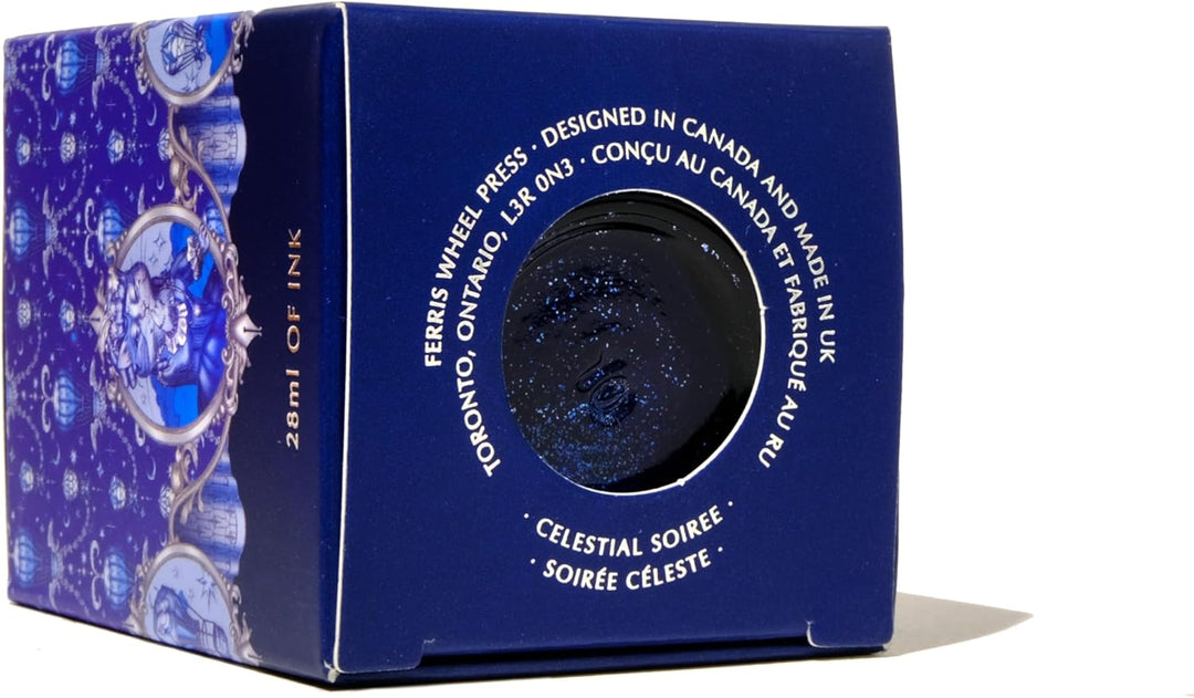 Ferris Wheel Press Calligraphy Ink | Navy Blue with Silver Shimmer | 28ml, Navy Blue with Silver Shi