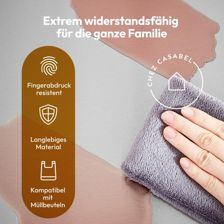 CASABEL Selektive Sortierung Küchenabfallbehälter 60L - 2 x 30 Liter, Doppelfächer, Edelstahl gebürs