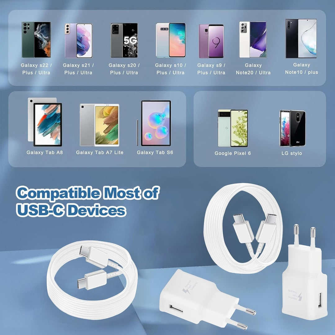 3er Pack USB Ladegerät mit Ladekabel Original USB Typ-C für Samsung Galaxy A15 A14 A13 A04S A71 A55