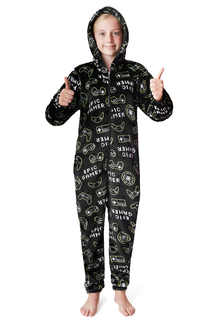 CityComfort Onesie Kinder Fleece Overall Jumpsuit Schlafanzug Jungen Mädchen Extra Weich Einteiler G