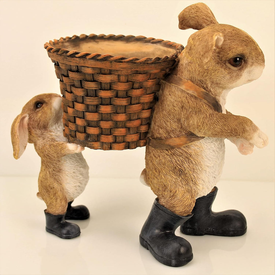OF Gartenfiguren niedliche Hasen für aussen geeignet - Hase Deko Figur gross Tiere - Wetterfest (Blu