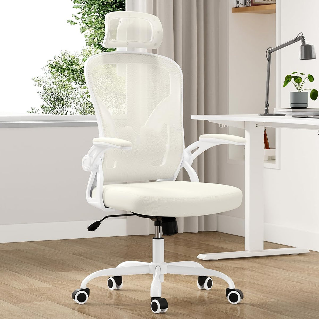 Farini Ergonomischer Stuhl mit Armlehne Büro Schreibtischstuhl mit Rollen Bequemer Home Office Stuhl