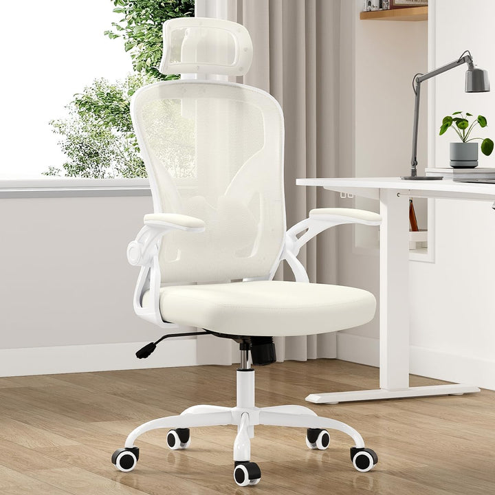 Farini Ergonomischer Stuhl mit Armlehne Büro Schreibtischstuhl mit Rollen Bequemer Home Office Stuhl