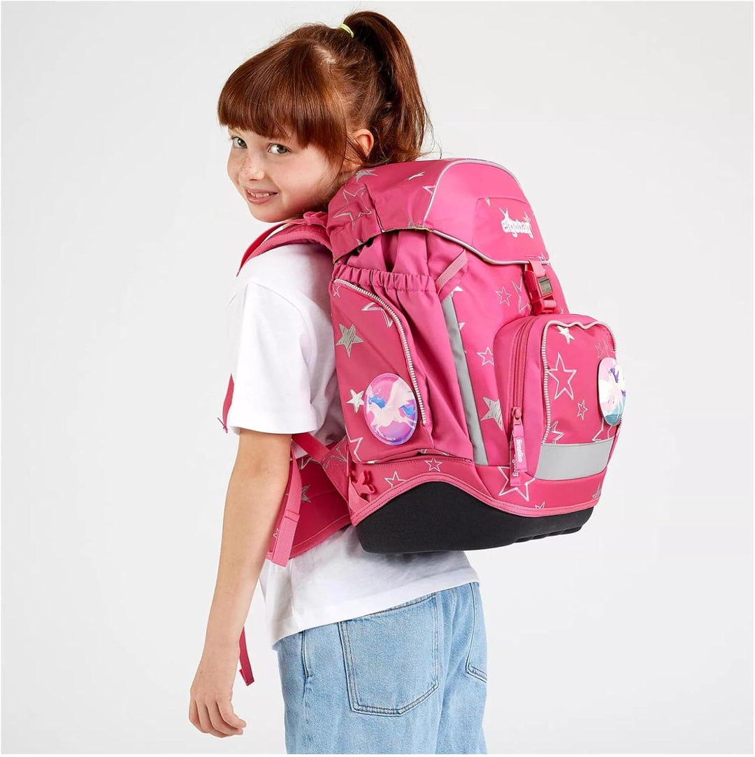 ergobag pack Set ergonomischer Schulrucksack, Set 6-teilig Einheitsgrösse SternzauBär - Pink