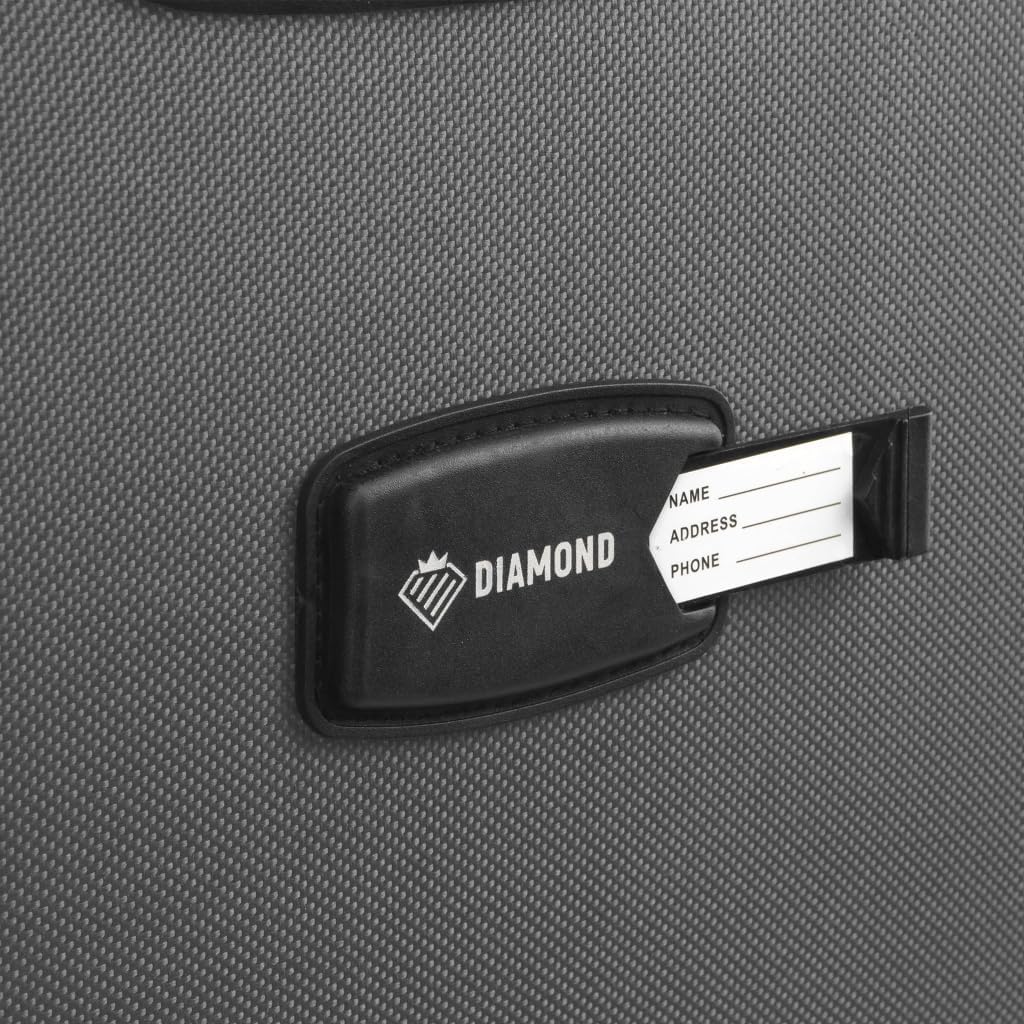 DIAMOND Weichschalen-Kabinenkoffer S 20" – Grau, Codura 1200D, 360° Rollen, Zahlenschloss, Erweiterb