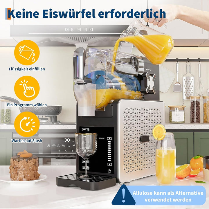 Slush-Eismaschine 1,9 L (64 oz) – Frozen-Drink-Maker mit 5 Programmen + 6 Presets, Selbstreinigung,