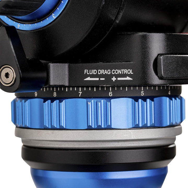 Benro S6 PRO Flat Base Fluid Video Head, 13.2 lb Max, 6 Step Counterbalance (0-5), 1/4""-20 Accessor
