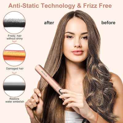 Glätteisen Locken und Glätten 2 in 1 SWORCHI Haarglätter Lockenstab Ceramic Hair Straightener für La