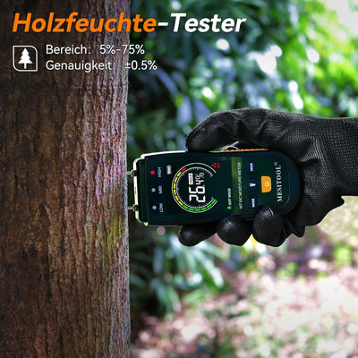 Feuchtigkeitsmessgerät MESITOOL Holzfeuchtemessgerät Pin-Typ Feuchtigkeitsmessgerät für wände Feucht