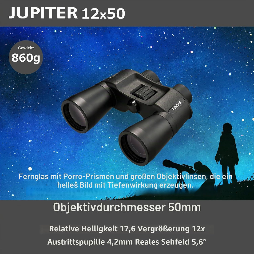 Pentax Jupiter 12x50 - Das Fernglas aus der Jupiter Serie mit einem Guten Verfhältnis aus Lichtstärk