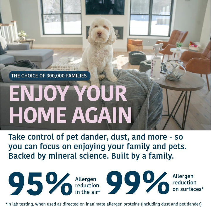 Allergen Spray (pet Dander, dust Mites, Cockroach allergens) (Fragrance Free, Hypoallergenic) 33.8oz