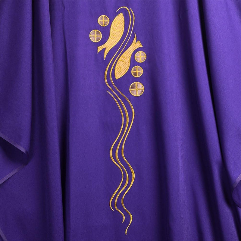 BLESSUME Priest Kasel (Gewand) Steinschmätzer bestickt Mass Liturgische Kleidung zusammenklappbar Ba