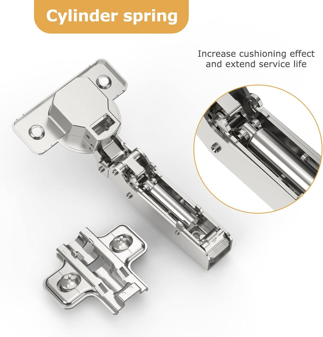 FURNIWARE 10 Stück Schrankscharniere, Öffnungswinkel 110° mit Hydraulisch Feder Perfekte Softclose K