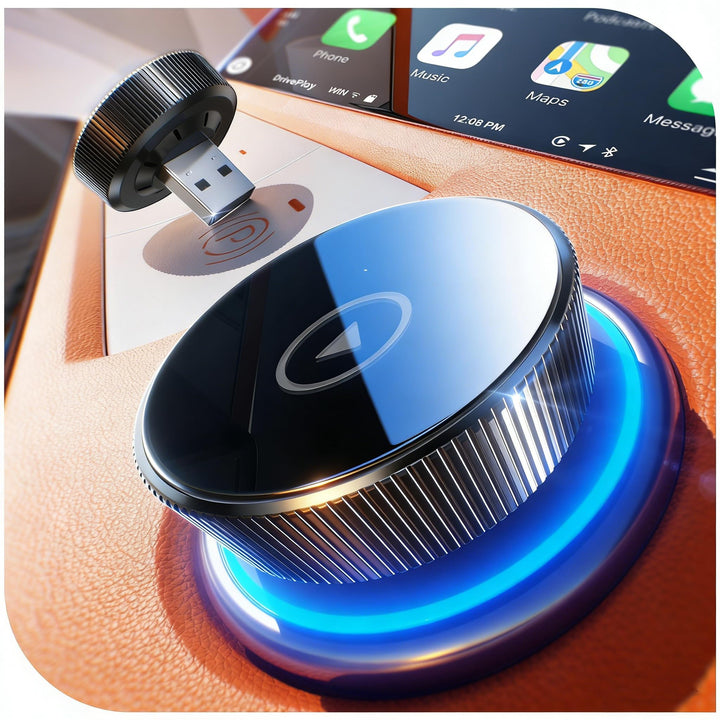 für Apple Carplay Wireless Adapter, 2.Generation, Auto-Verbindung, Keine Latenz, Plug&Play, Mini Wir