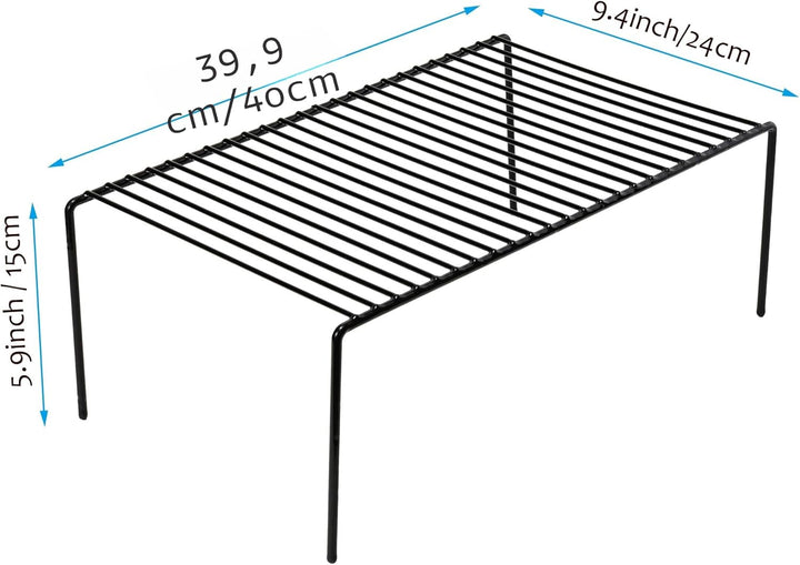IPEGTOP Küche-Schrank-Organisator, Set von 2 grossen (40 x 24 cm) rostfreien Edelstahl-Gitternregale
