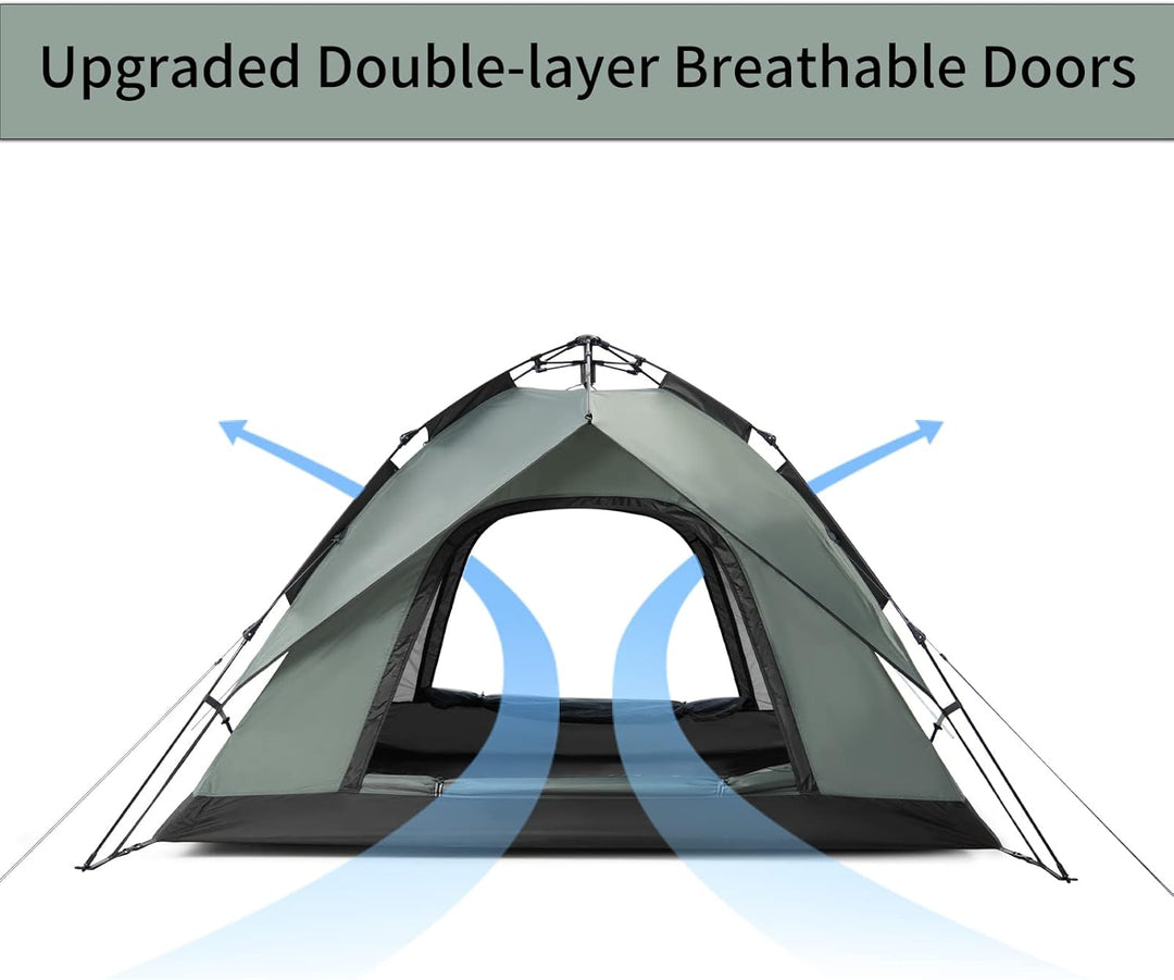 Naturehike Pop Up Zelt Wurfzelte Automatik Campingzelt 3-4 Personen Doppeldeck Kuppelzelt Grosses Fa