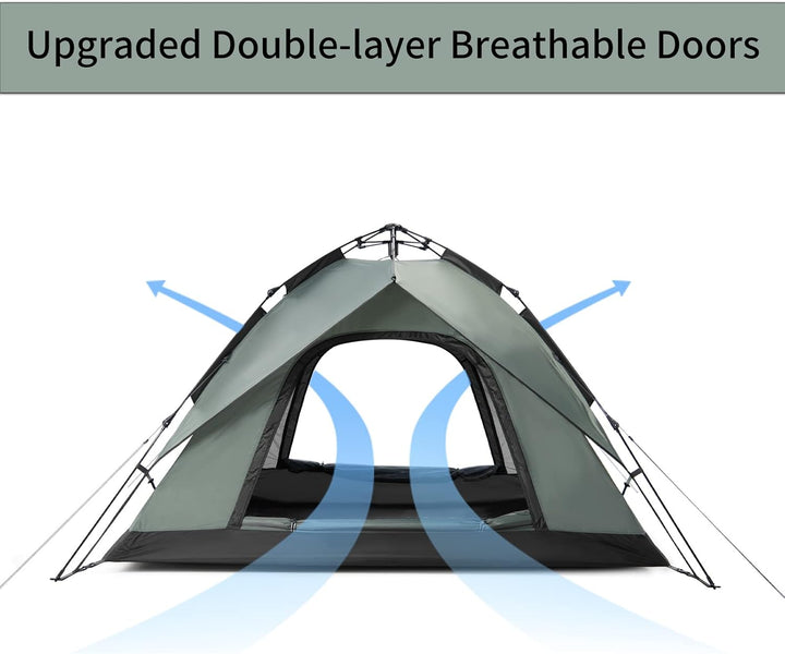 Naturehike Pop Up Zelt Wurfzelte Automatik Campingzelt 3-4 Personen Doppeldeck Kuppelzelt Grosses Fa