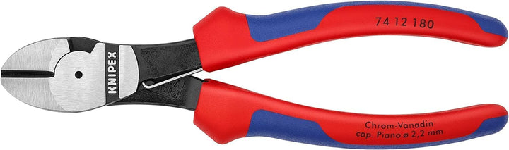 Knipex Kraft-Seitenschneider schwarz atramentiert, mit Mehrkomponenten-Hüllen 180 mm 74 12 180