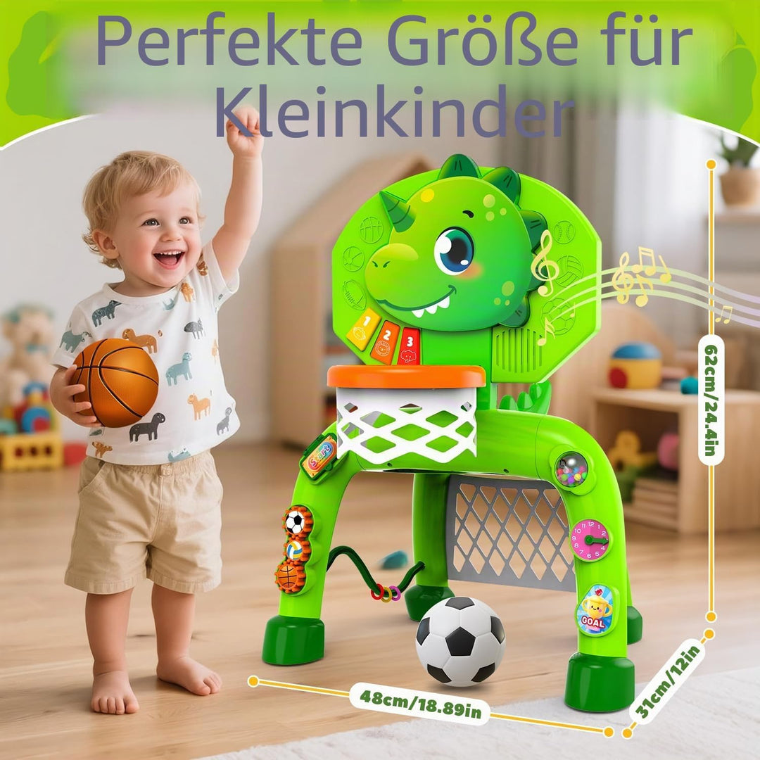 Basketballkorb Kinder &amp; Fussballtore für Garten Kinder 1-3 Jahren, Dinosaurier Geschenke für Jungen,
