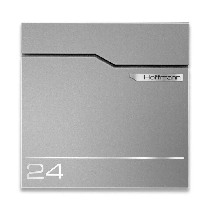 Metzler Exklusiver Briefkasten in Graualuminium RAL 9007 Hoffmann - Wandbriefkasten in Grau mit V2A