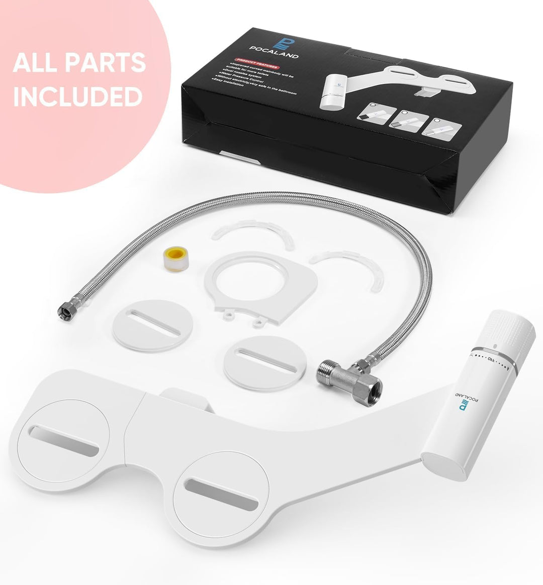 Ultra Slim Bidet Befestigung, Posterior&Feminine Wasch-(einziehbare Doppeldüsen), Nicht-elektrische
