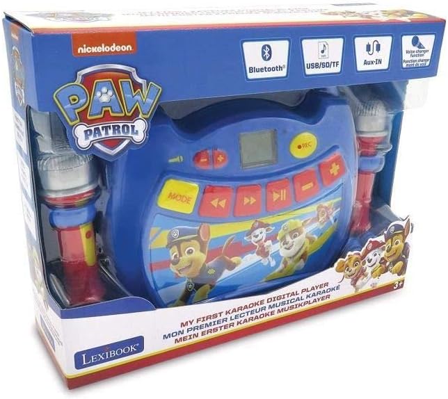 Lexibook MP300PAZ Paw Patrol, Chase & Marshall, Mein erster Karaoke Musikplayer mit 2 Spielzeugmikro
