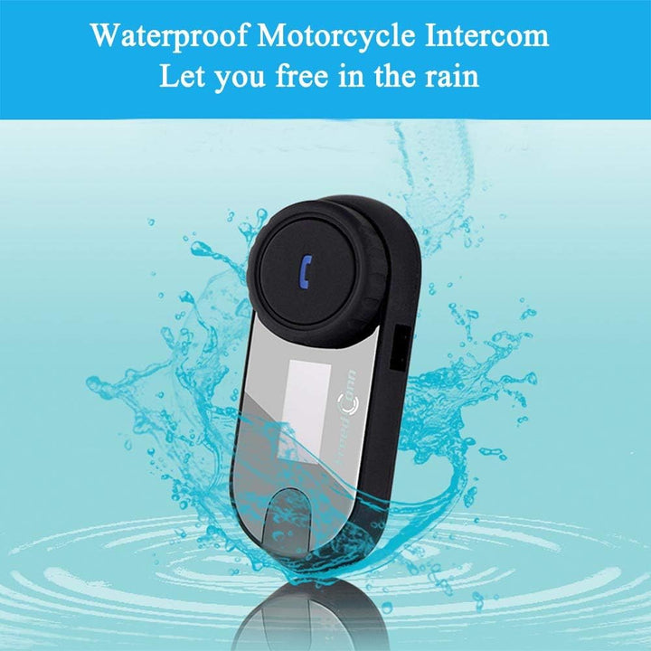FreedConn Motorrad Kommunikation System, Helm Bluetooth Intercom,Helm Headset(800m Reichweite,Damit