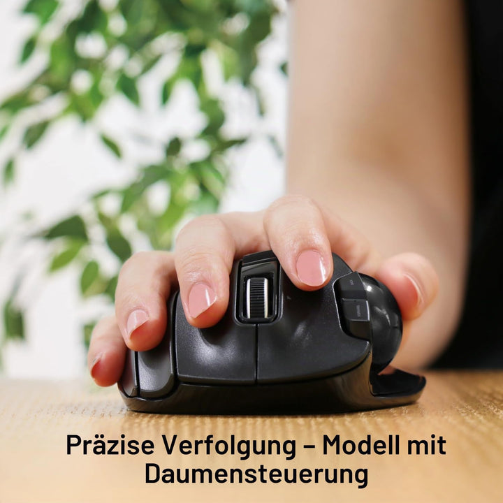 ELECOM M-XT3DRBK Wireless Trackball Mouse, 6-Button with Smooth Tracking Function, Video Gaming Sens