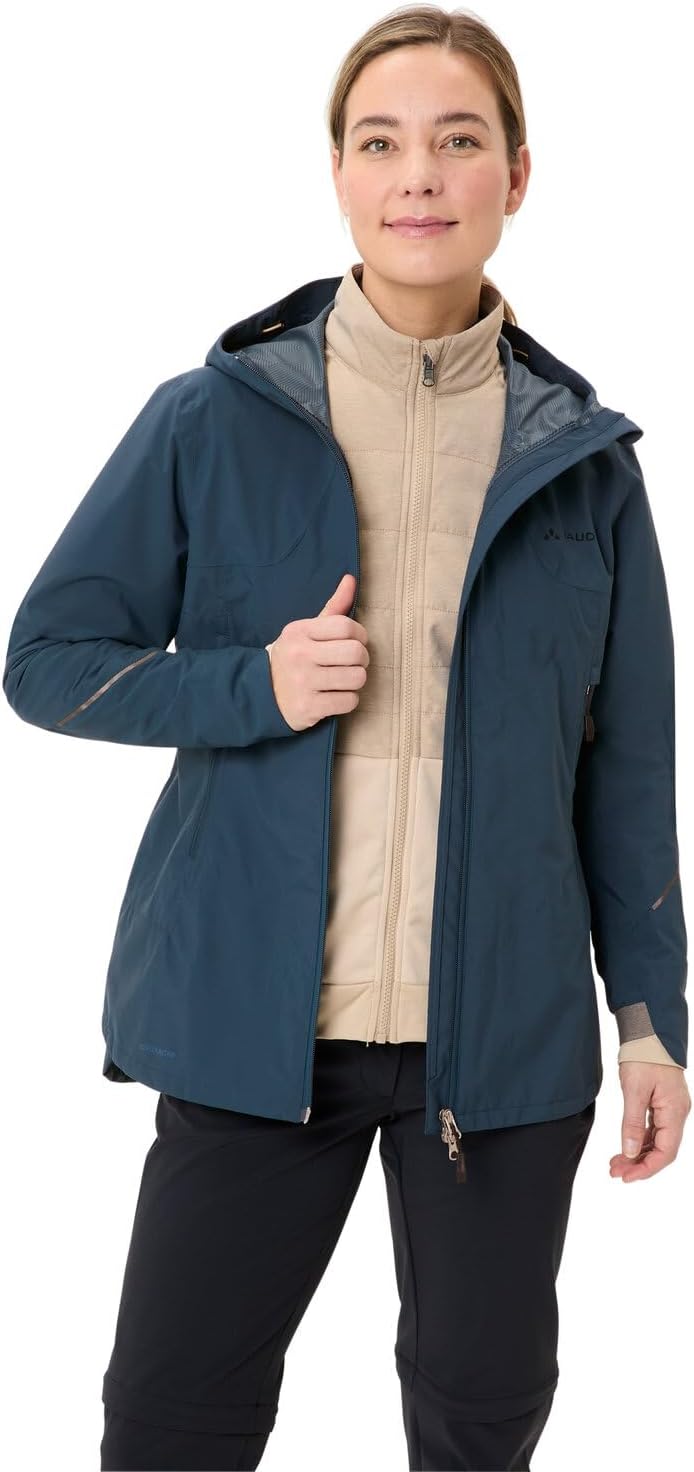 VAUDE Women's Yaras 3in1 Jacket - Winterjacke Damen - Doppeljacke zum Radfahren 38 dark sea/linen, 3
