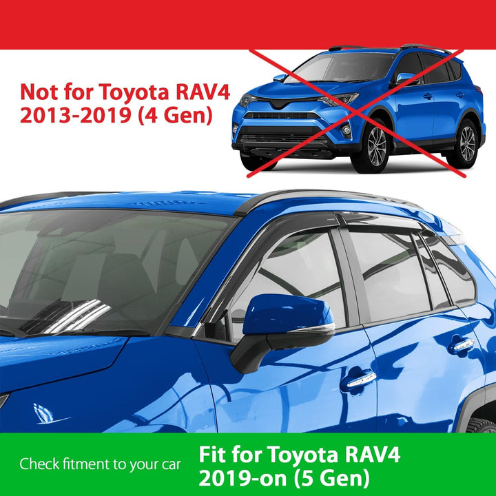 Goodyear Windabweiser für/kompatible mit Toyota RAV4 2019-2025 (V) - Stick-on Regenabweiser - Autofe