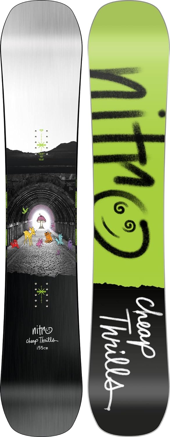 Nitro Herren Snowboards Cheap Thrills 23 All Mountain Urban Freestyle Twin Board Wide 155 Multicolou