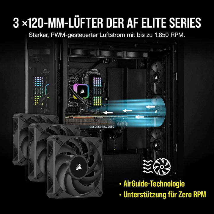 Corsair iCUE H150i RGB Elite CPU-Flüssigkeitskühler (16 Dynamische RGB-LEDs, AF Elite Series 120-mm-