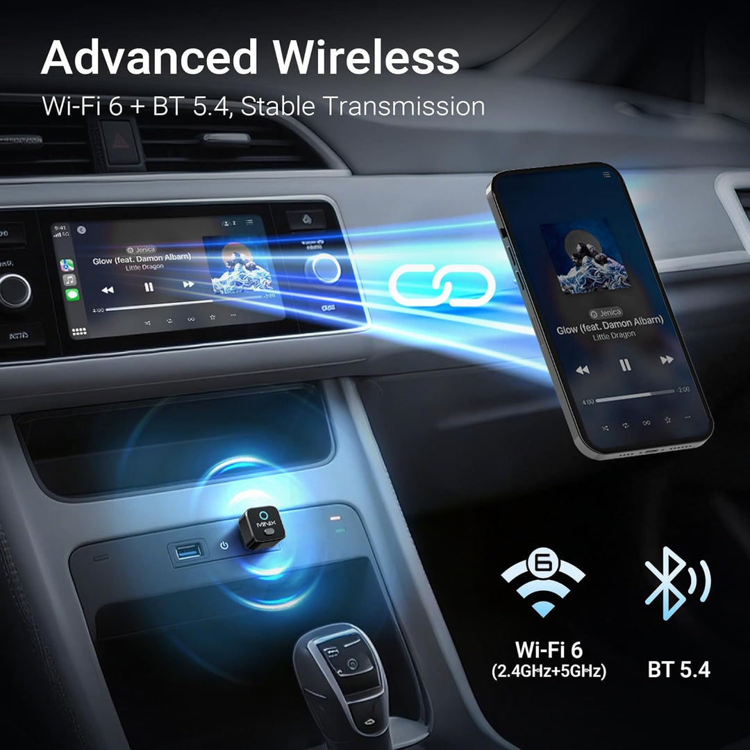 MINIX CA525 Wireless CarPlay Adapter 2-in-1 - CarPlay & Android Auto Kabellos, USB-A/USB-C Dongle Pl